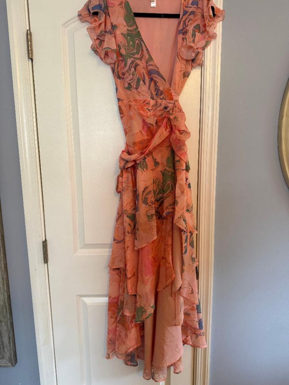NWOT Hutch for Anthropologie Pink Ruffle Wrap Dress | XXS
